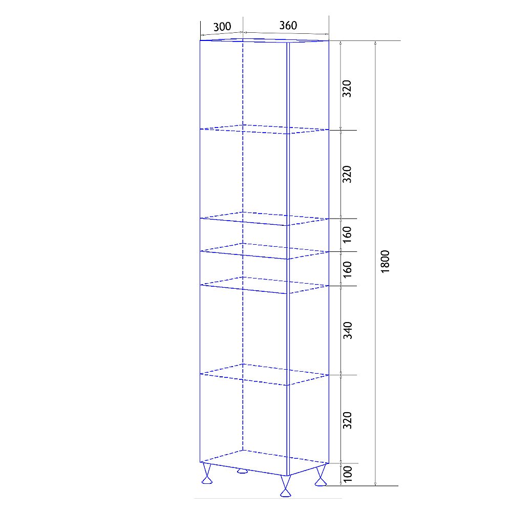 Пенал напольный Loranto Моника 36 белый для ванной в интернет-магазине сантехники Sanbest