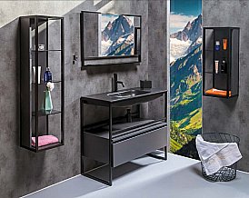 Тумба с раковиной Armadi Art Loft 120 антрацит для ванной в интернет-магазине Sanbest