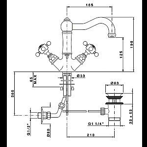 Смеситель для раковины Nicolazzi Petit Mont Blanc 1432CR78 хром купить в интернет-магазине сантехники Sanbest