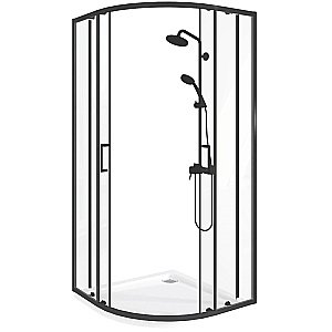 Душевой уголок Good Door Lite 80х80 ЛТ00028 стекло прозрачное/профиль черный матовый купить в интернет-магазине Sanbest