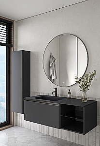 Тумба с раковиной Armadi Art QUATRO 6 120 ANTHRACITE/профиль ANTHRACITE для ванной в интернет-магазине Sanbest