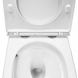 Унитаз подвесной Azario Vela AZ-2480 белый, безободковый, с крышкой микролифт, слив торнадо купить в интернет-магазине Sanbest