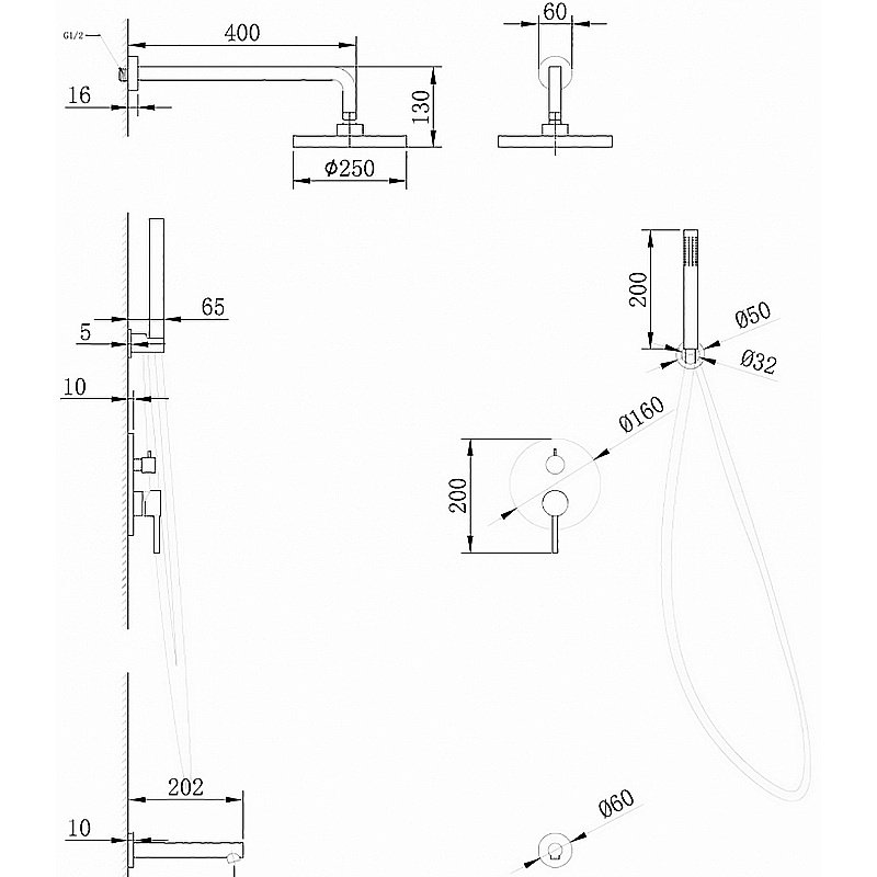 Душевая система Abber Emotion AF8817NG никель купить в интернет-магазине сантехники Sanbest