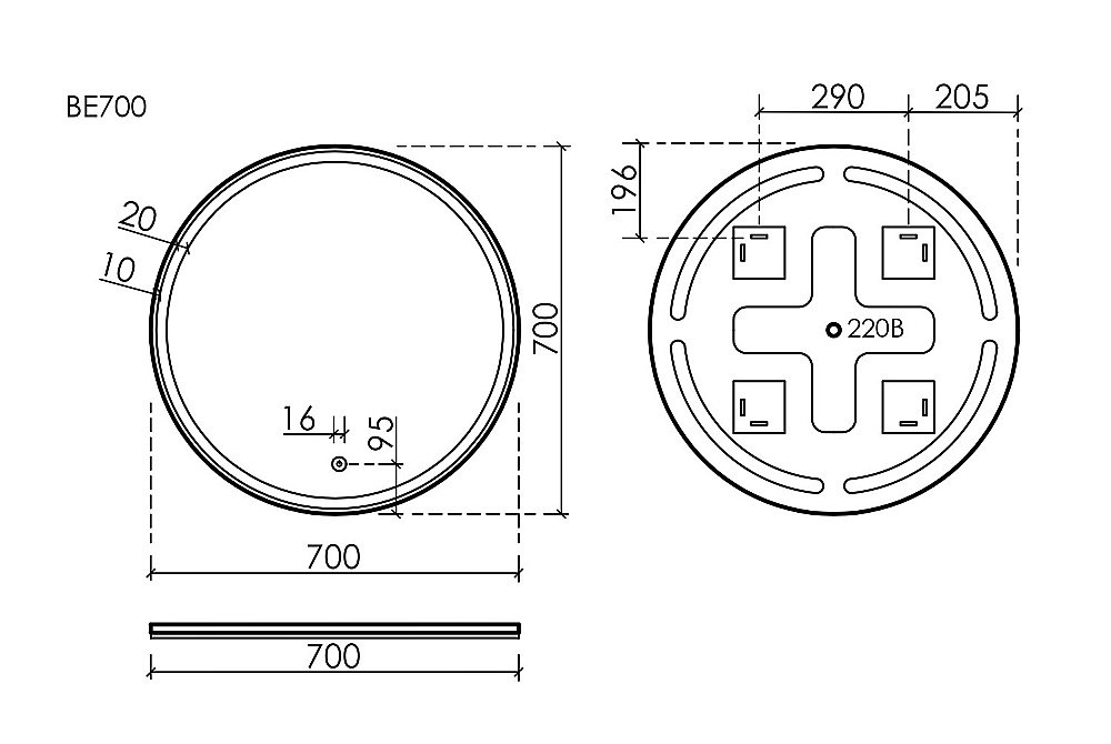 Зеркало Sancos Bella BE700 белое в ванную от интернет-магазине сантехники Sanbest