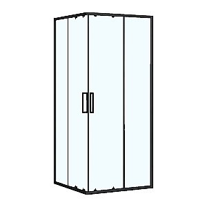 Душевое ограждение Loranto NEO CS-21809 100x100 прозрачное стекло/профиль черный купить в интернет-магазине Sanbest