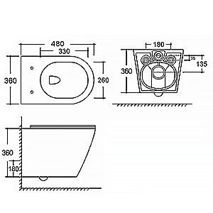 Унитаз подвесной Azario Vela AZ-2480 белый, безободковый, с крышкой микролифт, слив торнадо купить в интернет-магазине Sanbest