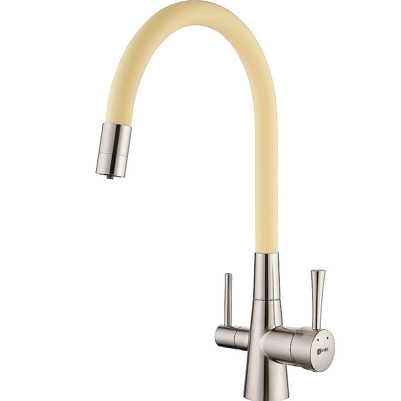Смеситель для кухни Lemark Comfort LM3075BN-Beige никель/бежевый купить в интернет-магазине сантехники Sanbest