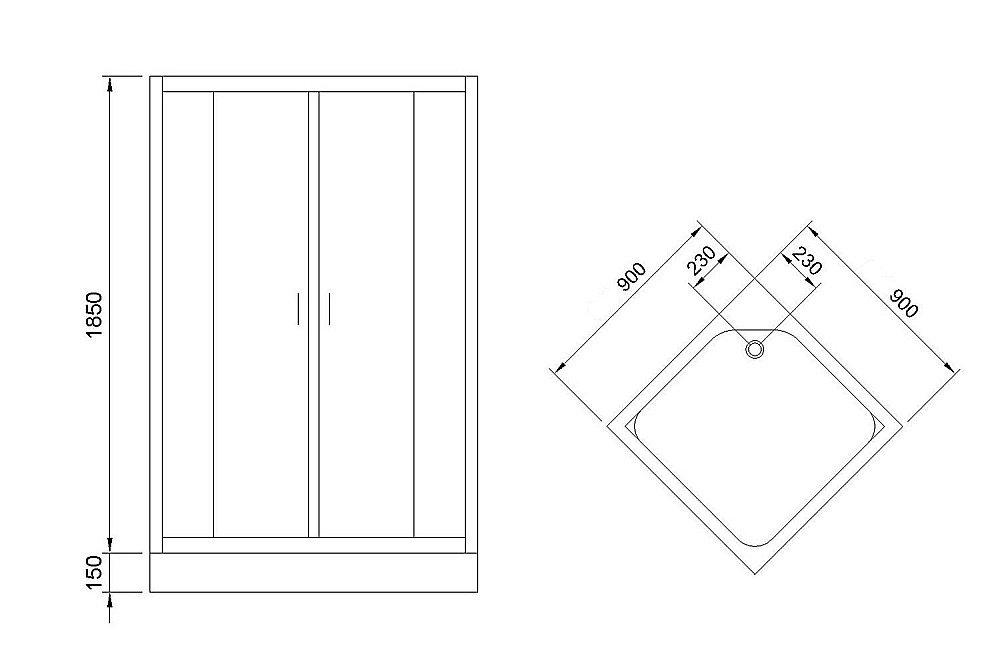 Душевой уголок Royal Bath RB90HP-C-BL 90х90 матовый купить в интернет-магазине Sanbest