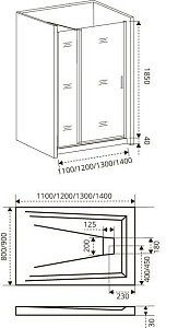 Душевая дверь Good Door FANTASY WTW-130-C-CH купить в интернет-магазине Sanbest