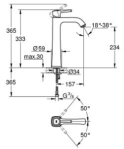 Смеситель для раковины Grohe Grandera 23313000 хром купить в интернет-магазине сантехники Sanbest