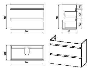 Тумба с раковиной Misty Мира -100 П-Мир-01100-012Я белая для ванной в интернет-магазине Sanbest