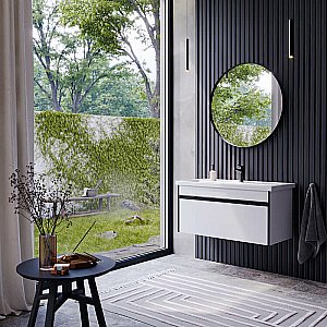 Тумба с раковиной Aqwella Urban 80 URB0108 белая для ванной в интернет-магазине Sanbest