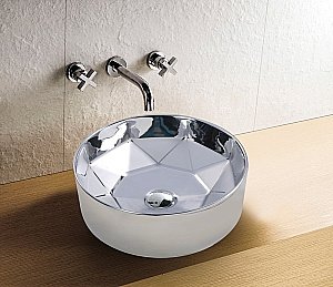 Раковина накладная Gid 40 D1342h014 53330 серебро купить в интернет-магазине Sanbest