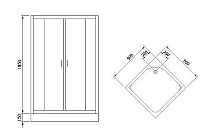 Душевой уголок Royal Bath RB90HP-C-BL 90х90 матовый купить в интернет-магазине Sanbest