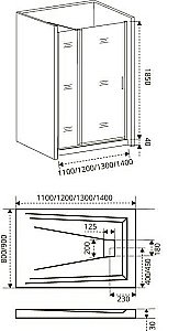 Душевая дверь Good Door FANTASY WTW-130-C-CH стекло прозрачное купить в интернет-магазине Sanbest
