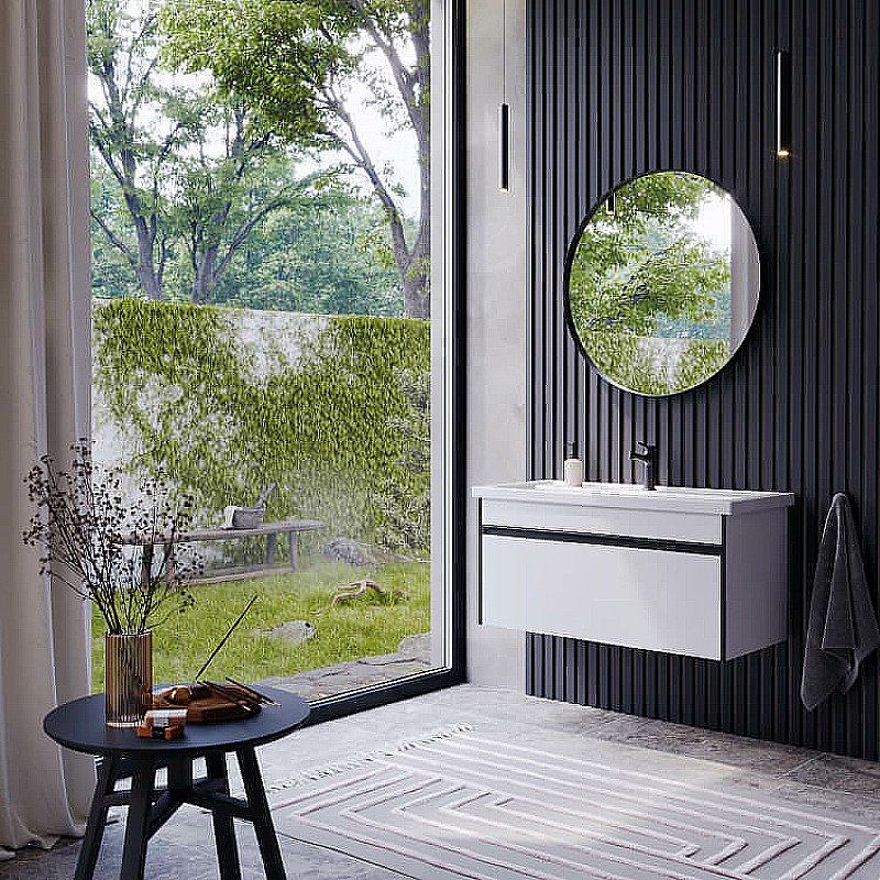 Тумба с раковиной Aqwella Urban 80 URB0108 белая для ванной в интернет-магазине Sanbest