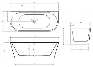 Ванна акриловая ABBER AB9216-1.5 150x80 купить в интернет-магазине Sanbest