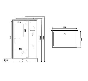 Душевая кабина Niagara Standart ST120/90/15Q 120х90 стекло прозрачное/профиль белый купить в интернет-магазине Sanbest