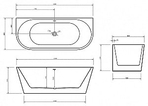 Ванна акриловая ABBER AB9216-1.5 150x80 купить в интернет-магазине Sanbest