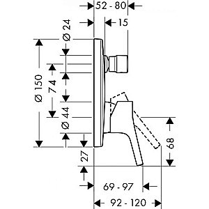 Смеситель для душа Hansgrohe Talis E 72406000 купить в интернет-магазине сантехники Sanbest