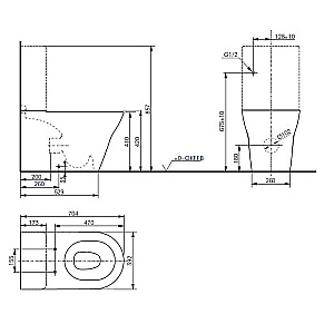 Унитаз напольный TOTO MH TOILET CW161Y#XW  безободковый, с бачком, слив торнадо, с крышкой микролифт, белый купить в интернет-магазине Sanbest