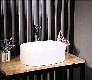 Раковина накладная Ceramalux N 56 9025-1 белая купить в интернет-магазине Sanbest