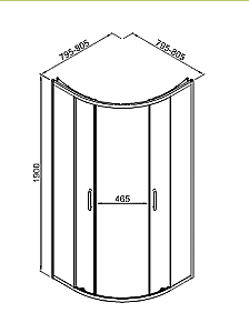 Душевой уголок Good Door LITE 80х80 R-80-C-GM стекло прозрачное/профиль оружейная сталь матовая купить в интернет-магазине Sanbest