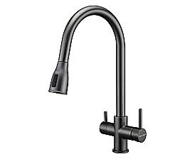 Смеситель для кухни Paulmark Lange La214212-GM вороненая сталь купить в интернет-магазине сантехники Sanbest
