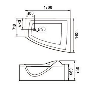 Ванна акриловая Gemy G9056 B 170x130 купить в интернет-магазине Sanbest