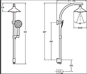 Душевая система Jacob Delafon MOXIE E8079-CP купить в интернет-магазине сантехники Sanbest