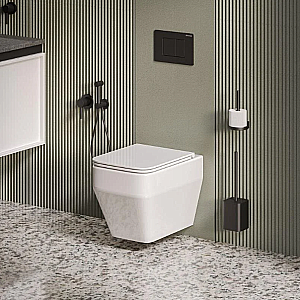 Унитаз подвесной Grossman GR-4410SQ белый, безободковый, с крышкой микролифт, слив торнадо купить в интернет-магазине Sanbest