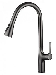 Смеситель для кухни с выдвижным изливом WONZON & WOGHAND, Темный графит (WW-AE54123-BGG) купить в интернет-магазине сантехники Sanbest