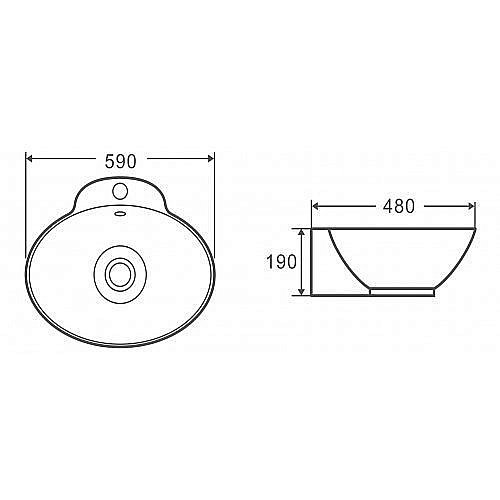 Раковина накладная WeltWasser WW ELBACH 3072 59 белая купить в интернет-магазине Sanbest