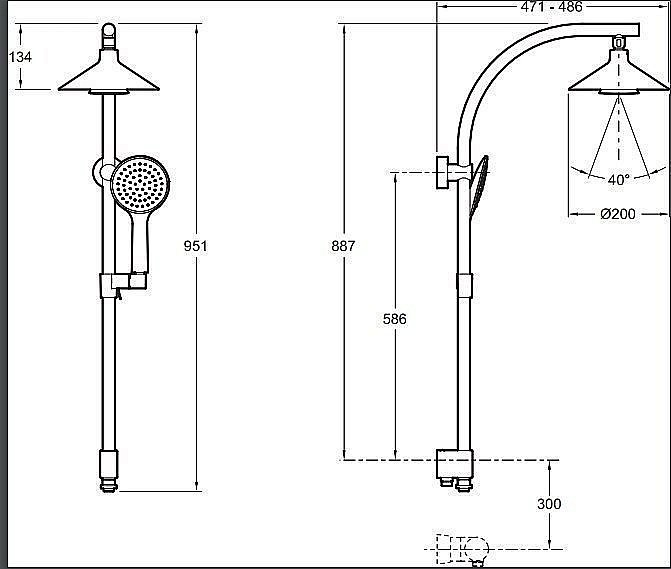Душевая система Jacob Delafon MOXIE E8079-CP купить в интернет-магазине сантехники Sanbest