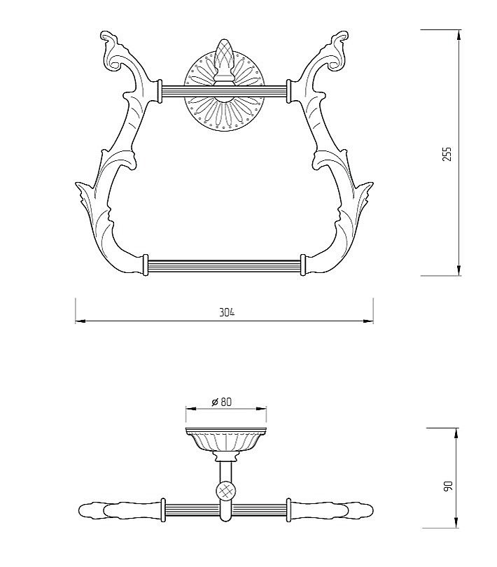 Полотенцедержатель Migliore VERSAILLES 32689 золото купить в интернет-магазине сантехники Sanbest