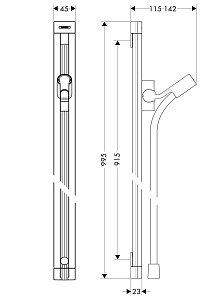 Душевая штанга Hansgrohe Unica Raindance 27636000 купить в интернет-магазине сантехники Sanbest