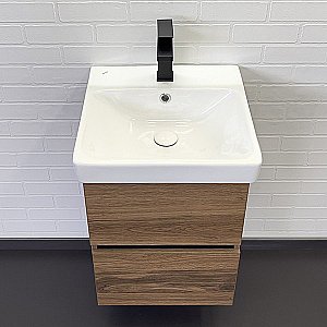 Тумба с раковиной Comforty Дартфорд 45 дуб тёмно коричневый для ванной в интернет-магазине Sanbest