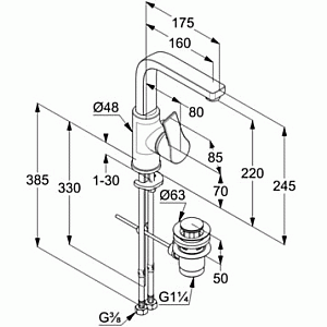 Смеситель для раковины Kludi Zenta SL 480270565 хром купить в интернет-магазине сантехники Sanbest