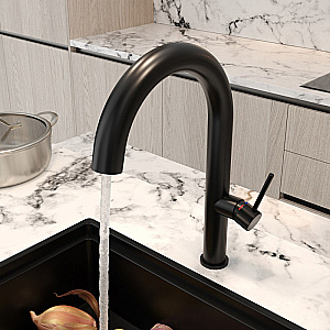 Смеситель для кухни Elghansa RADIANT XQ 5647181-Black черный матовый купить в интернет-магазине сантехники Sanbest