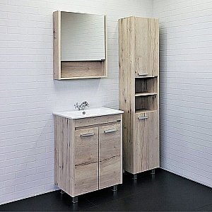 Зеркальный шкаф Comforty Марио 00-00005201 60 дуб дымчатый купить в интернет-магазине сантехники Sanbest