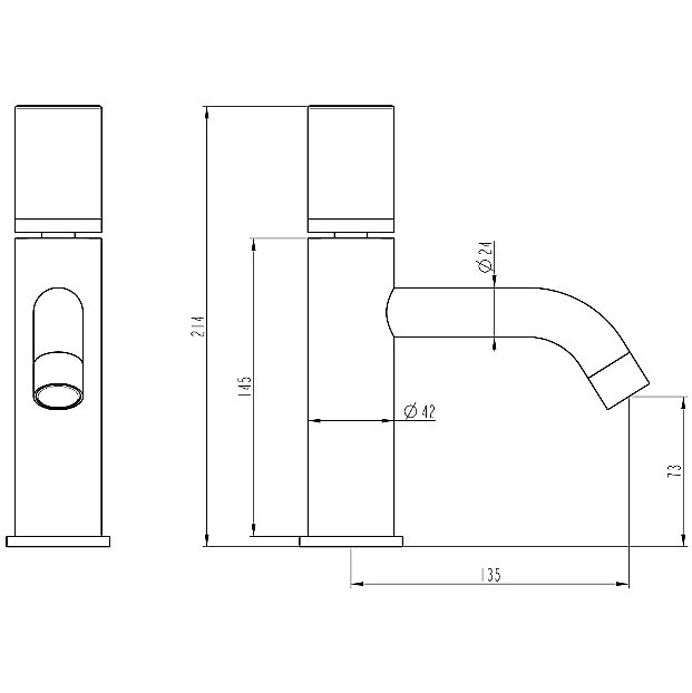 Смеситель для раковины Boheme Stick 121-BG черный/ручка золото купить в интернет-магазине сантехники Sanbest