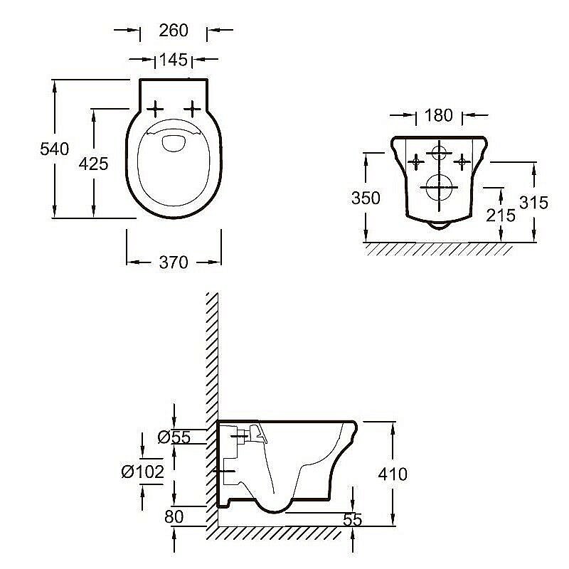 Унитаз подвесной Jacob Delafon Cleo 1889 EDZ102-0 безободковый, белый купить в интернет-магазине Sanbest