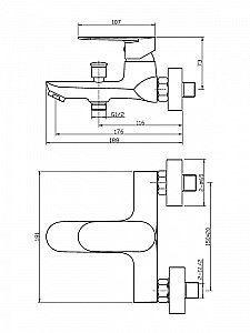 Смеситель для ванны Agger Splendid A0910000 купить в интернет-магазине сантехники Sanbest