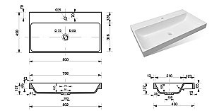 Тумба с раковиной Эстет Malibu 140 белая для ванной в интернет-магазине Sanbest