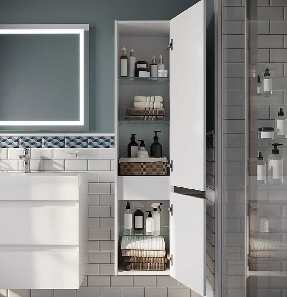 Пенал Iddis Zodiac ZOD35W0i97 белый матовый для ванной в интернет-магазине сантехники Sanbest