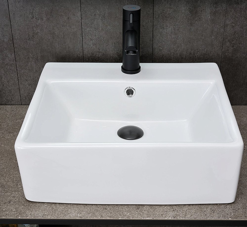 Раковина накладная Gid Geometrico 45,5 N9145 51214 белая купить в интернет-магазине Sanbest