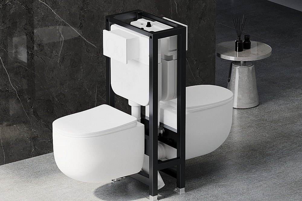 Инсталляция для унитаза ABBER AC0106 двойная купить в интернет-магазине сантехники Sanbest