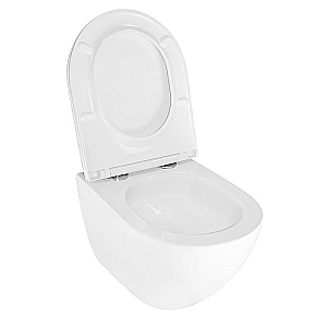 Унитаз подвесной Azario Trevi AZ-0093UQ3 белый, безободковый, с крышкой микролифт, слив торнадо купить в интернет-магазине Sanbest