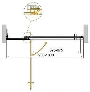 Душевая дверь Cezares Slider B-1 90 BR Cr купить в интернет-магазине Sanbest