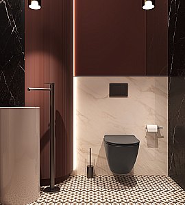 Унитаз подвесной Vincea Globo VT1-14STMA безободковый, смыв торнадо, с крышкой микролифт, антрацит матовый купить в интернет-магазине Sanbest